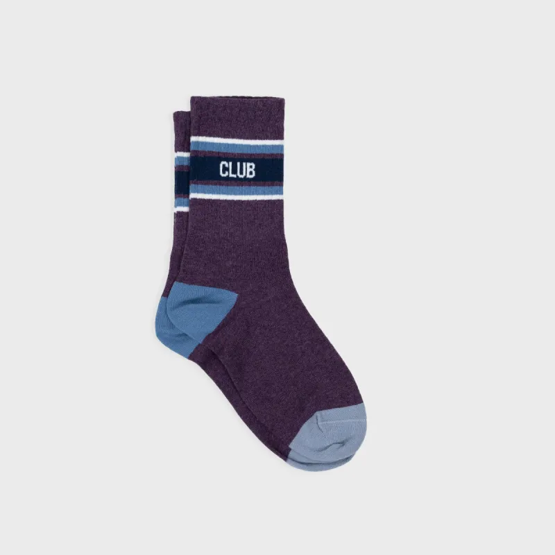 Chaussettes en coton peigné rétro - Violet, rayé bleu et blanc sold by Billybelt