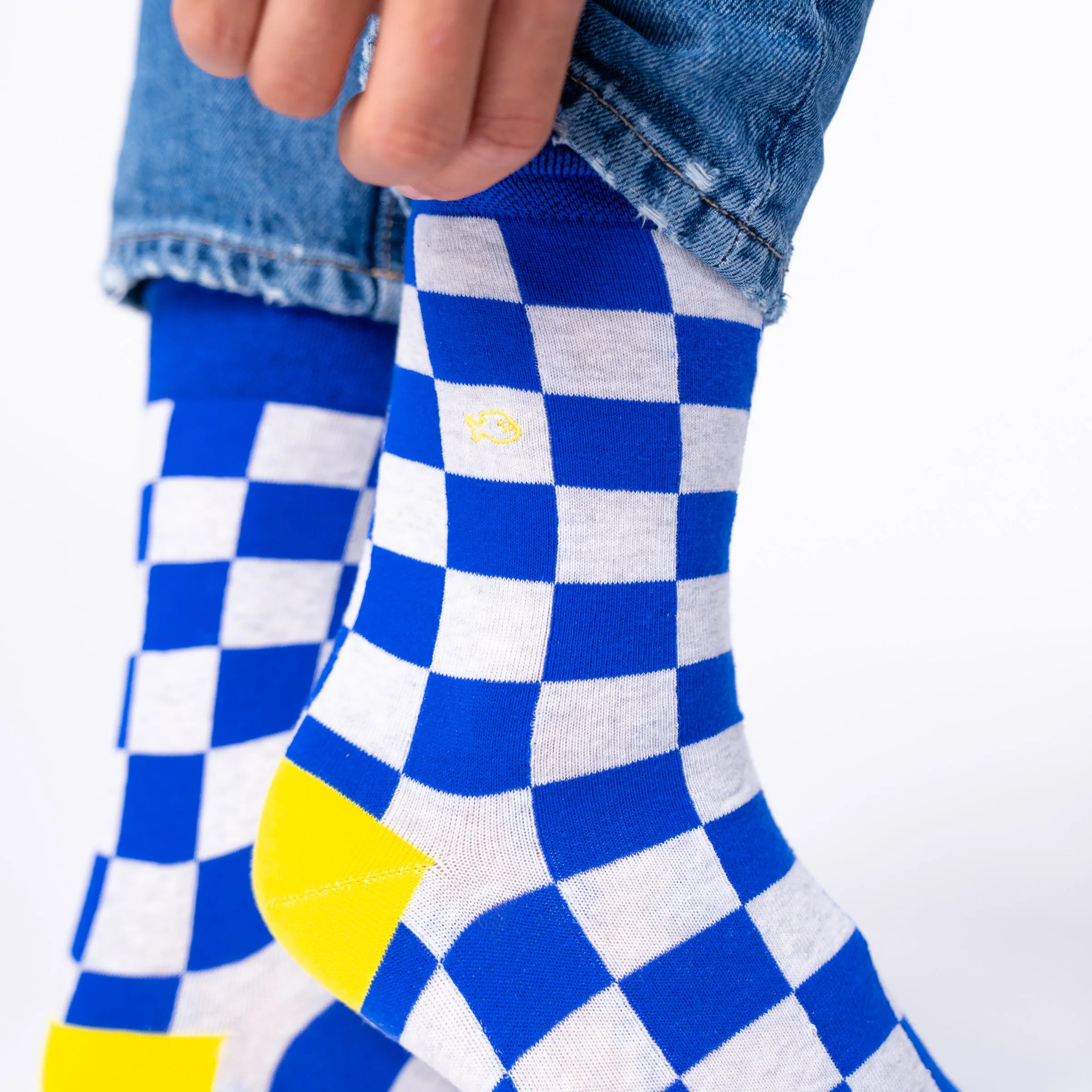 Chaussettes en coton peigné à carreaux - Marina Bay sold by Billybelt product image thumbnail 3