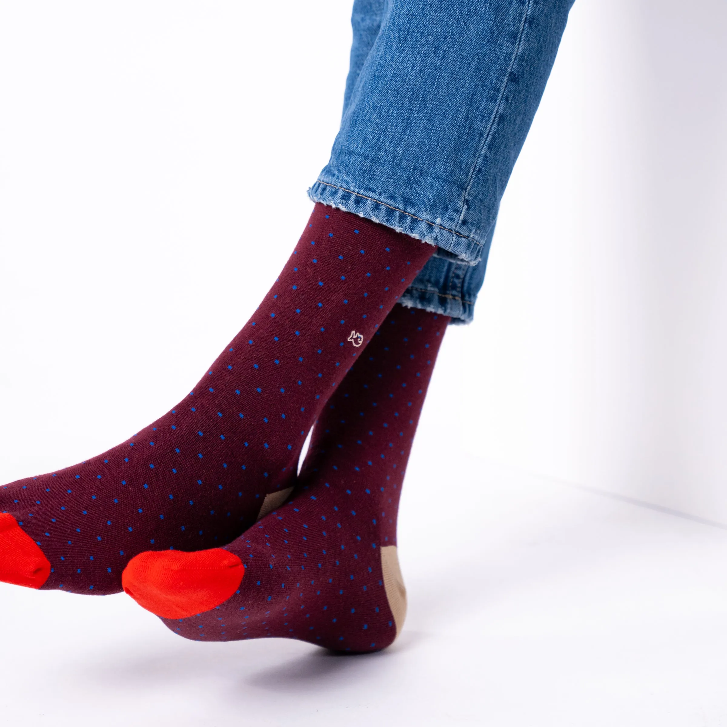 Chaussettes en coton peigné square - Lie de vin sold by Billybelt product image thumbnail 4