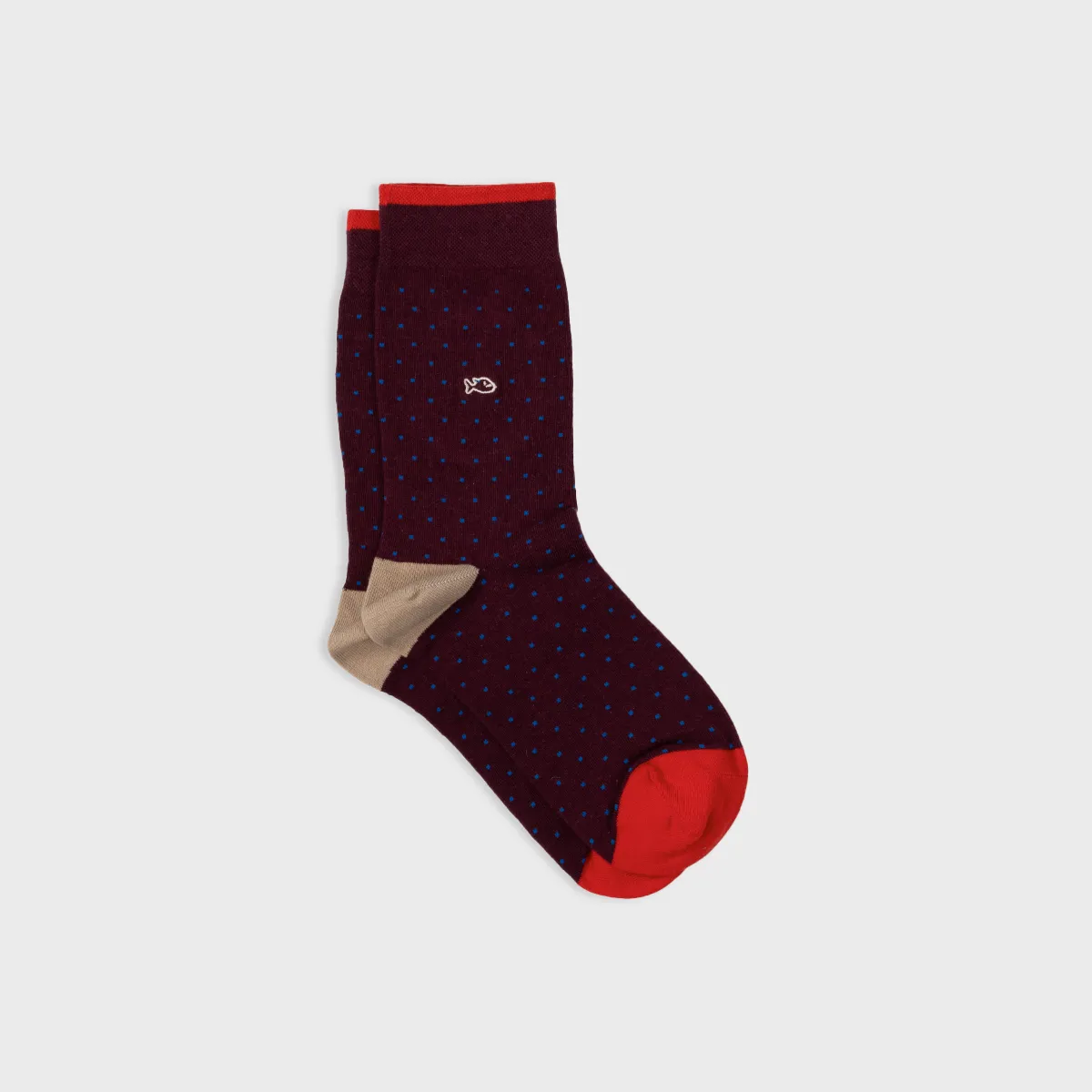 Chaussettes en coton peigné square - Lie de vin sold by Billybelt