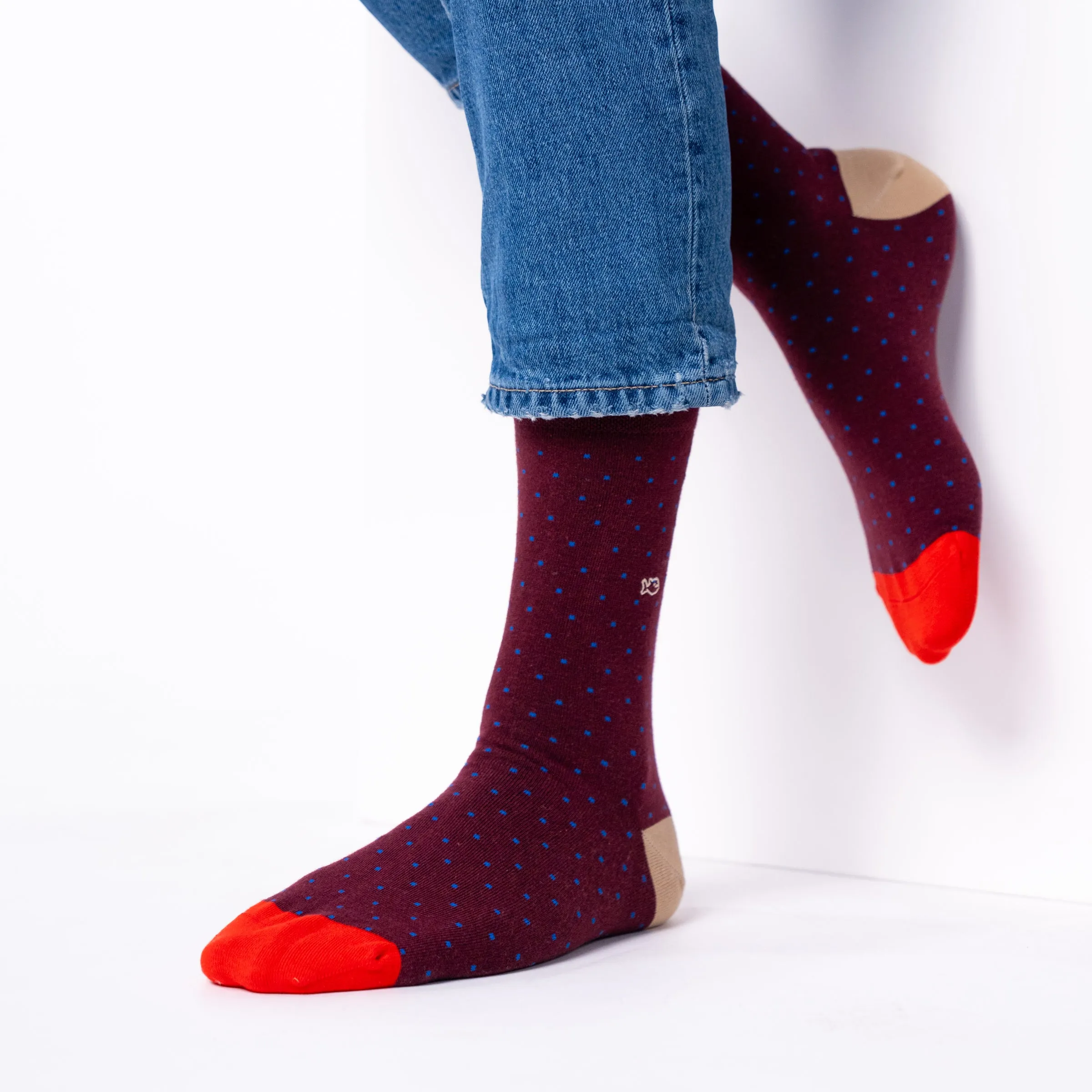 Chaussettes en coton peigné square - Lie de vin sold by Billybelt product image thumbnail 2