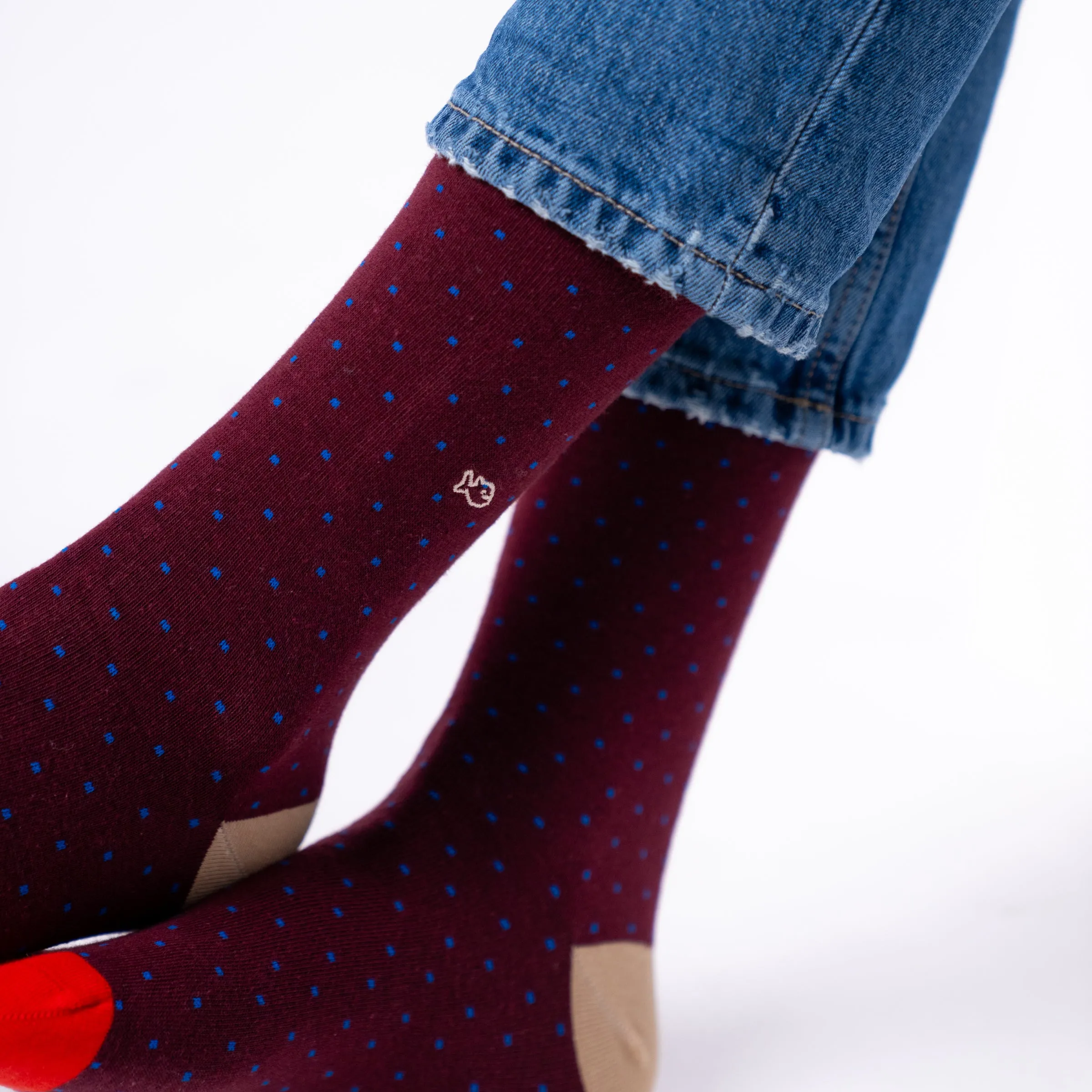 Chaussettes en coton peigné square - Lie de vin sold by Billybelt product image thumbnail 3