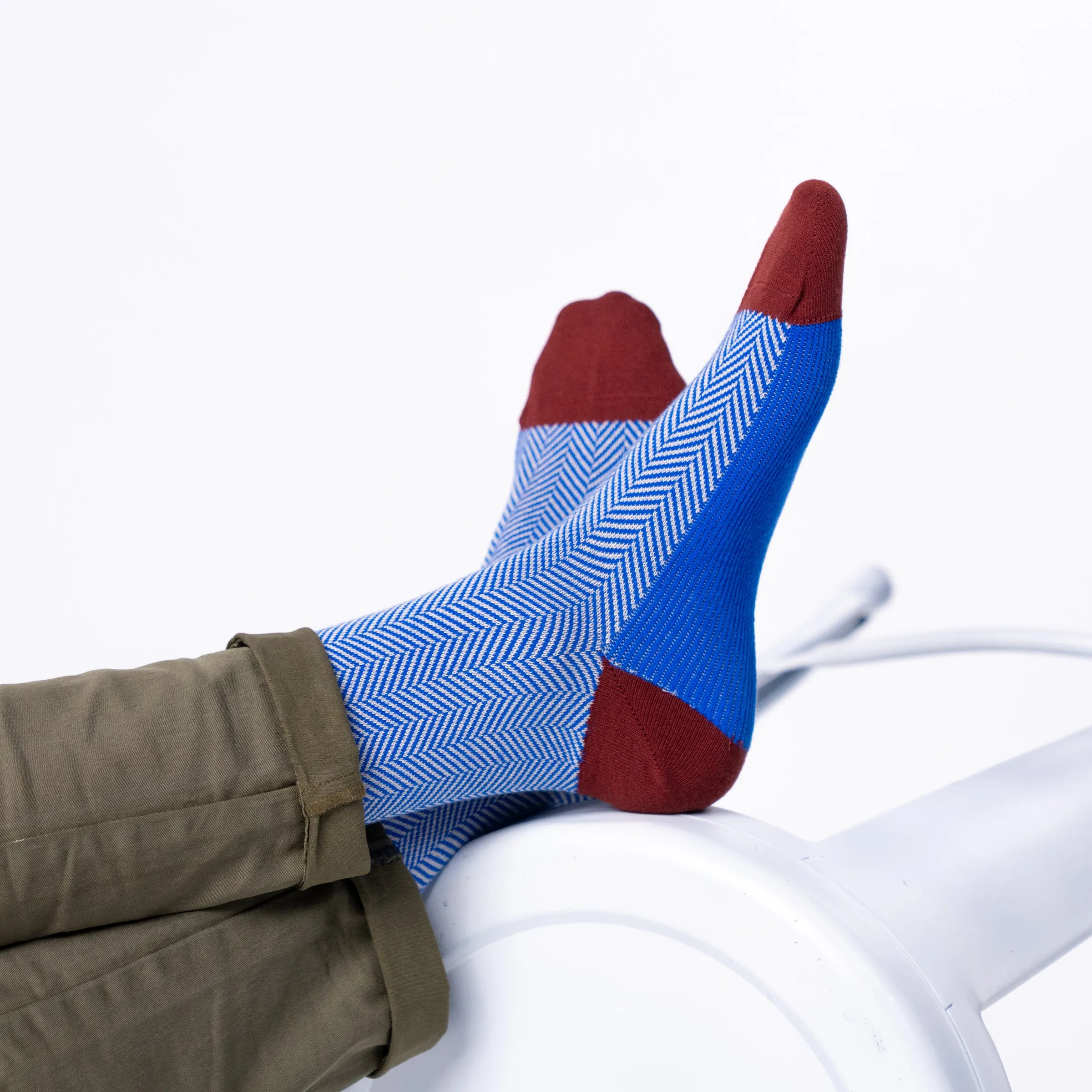 Chaussettes en coton peigné chevrons - Merle bleu sold by Billybelt product image thumbnail 4