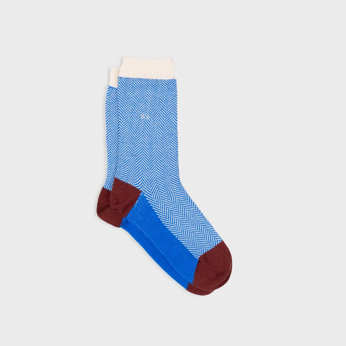 Chaussettes en coton peigné chevrons - Merle bleu sold by Billybelt