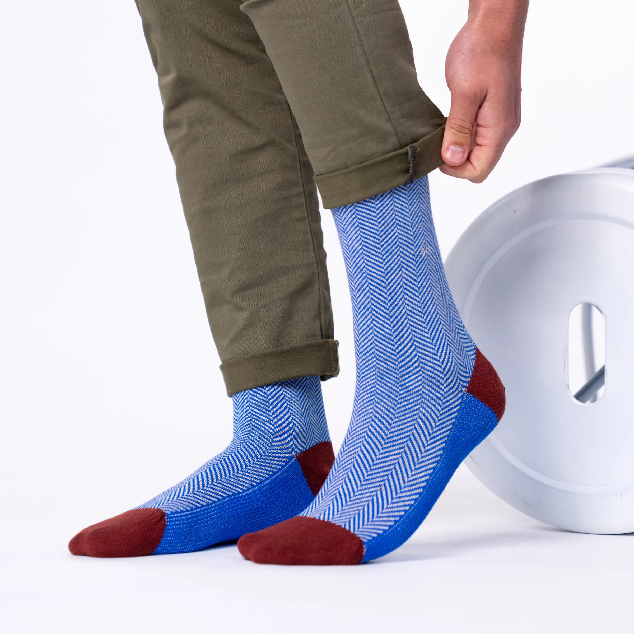 Chaussettes en coton peigné chevrons - Merle bleu sold by Billybelt product image thumbnail 2
