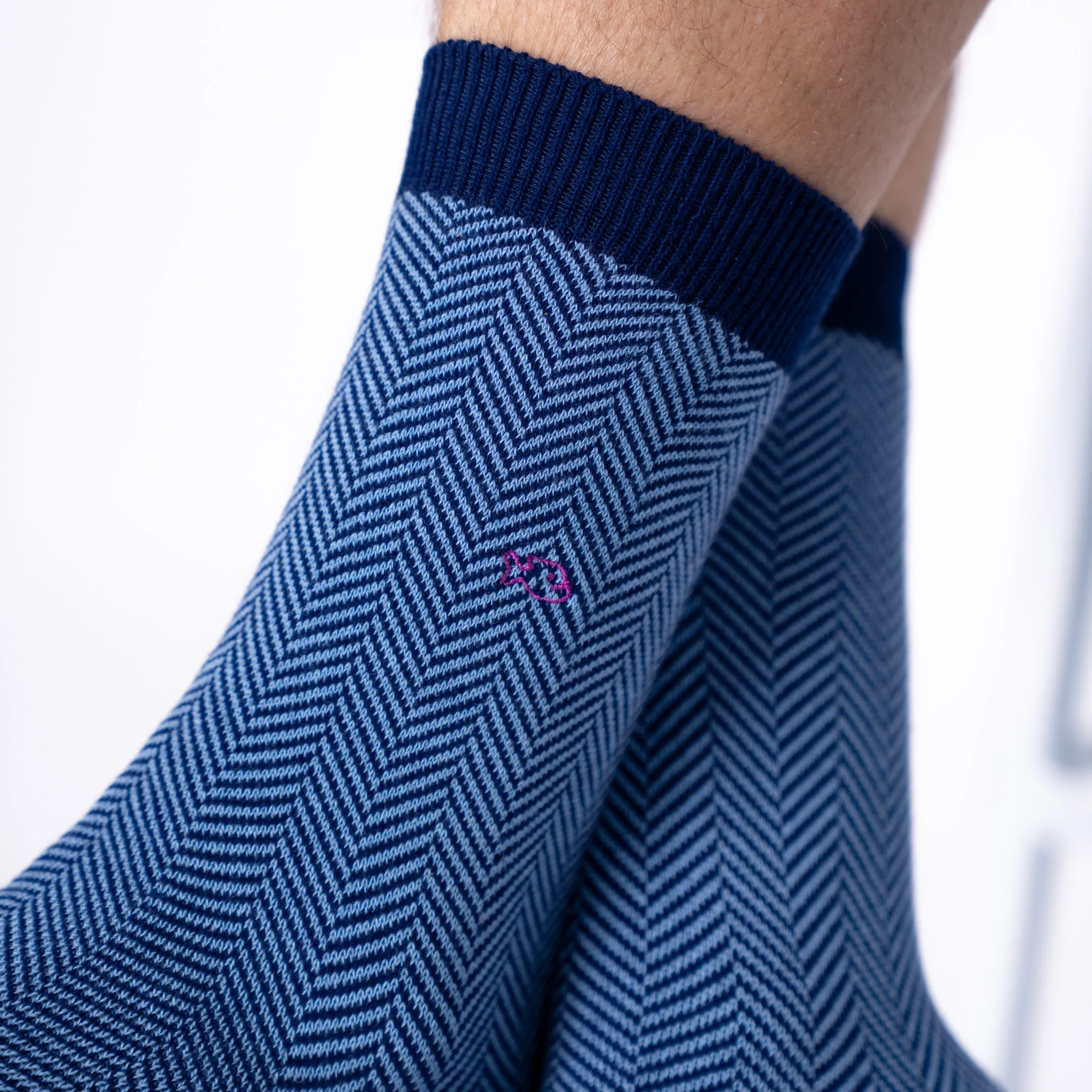 Chaussettes en coton peigné chevrons - Brume marine sold by Billybelt product image thumbnail 4