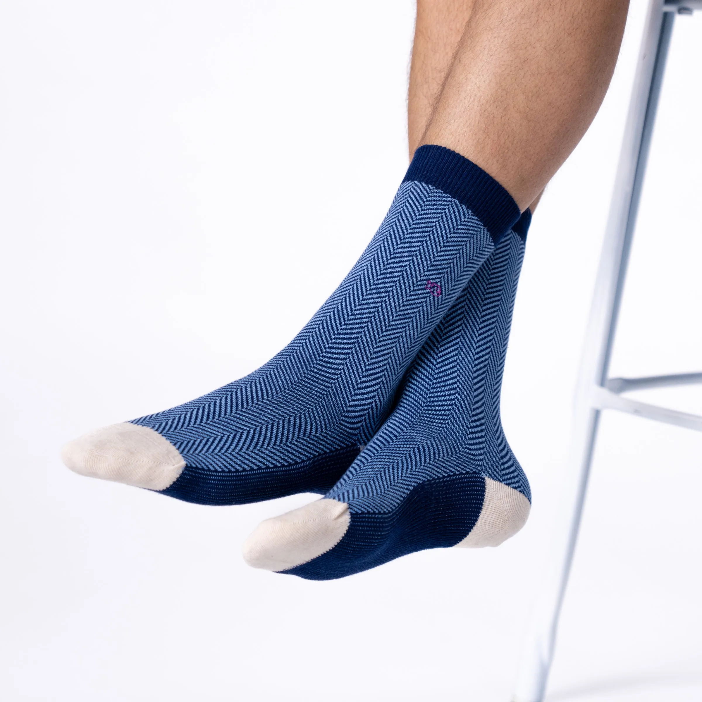Chaussettes en coton peigné chevrons - Brume marine sold by Billybelt product image thumbnail 2