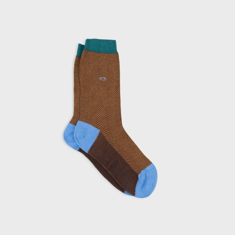 Chaussettes en coton peigné chevrons - Epicéa sold by Billybelt