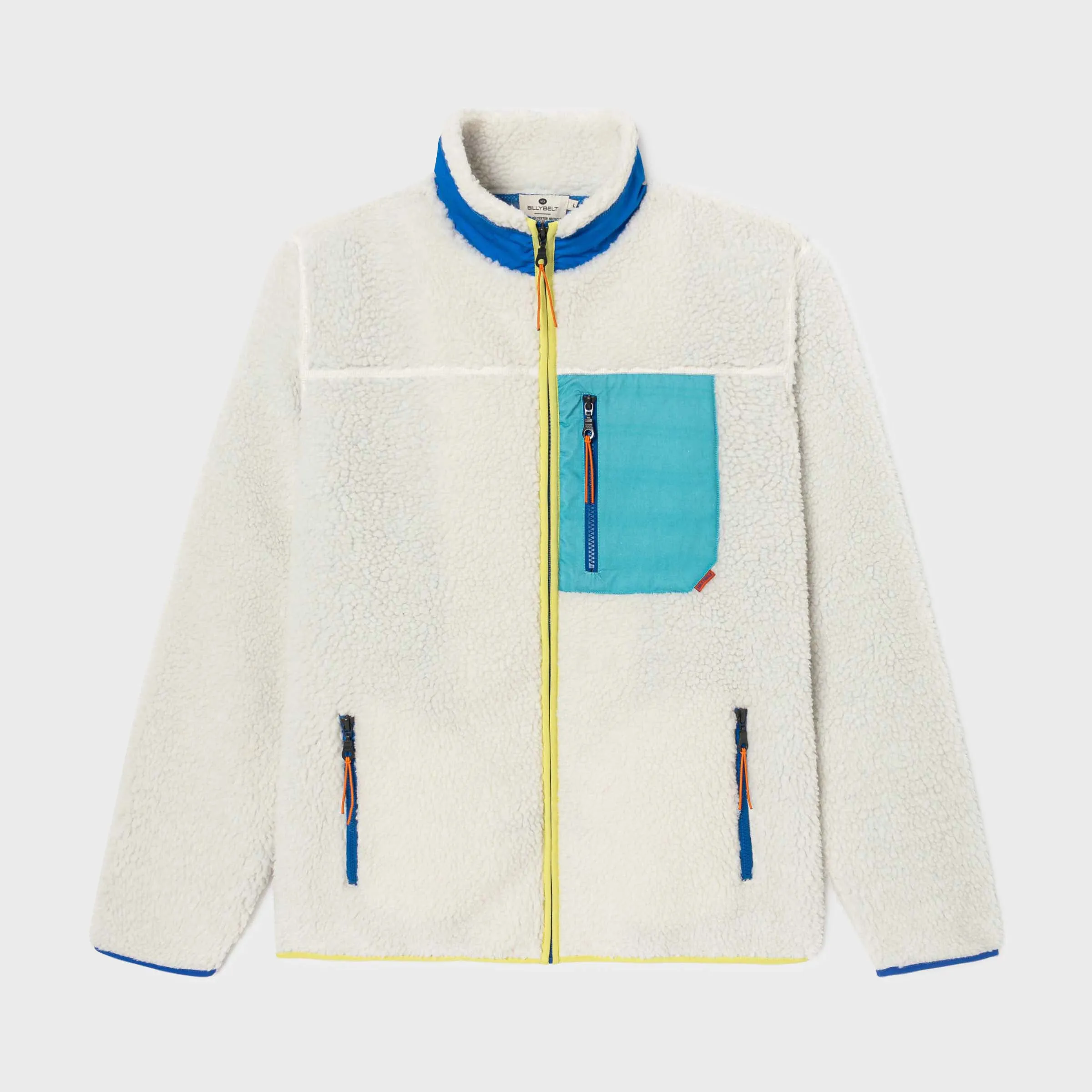 Veste sherpa mixte zippée - Ivoire et bleu sold by Billybelt