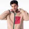 Veste sherpa mixte zippée - Naturel et bordeaux sold by Billybelt