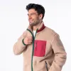 Veste sherpa mixte zippée - Naturel et bordeaux sold by Billybelt