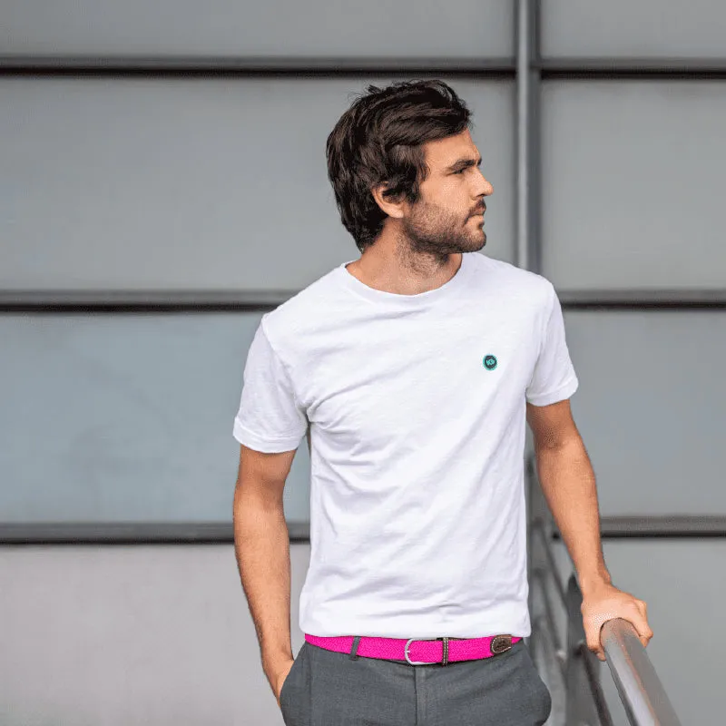 Ceinture tressée élastique unie - Fuchsia sold by Billybelt product image thumbnail 4