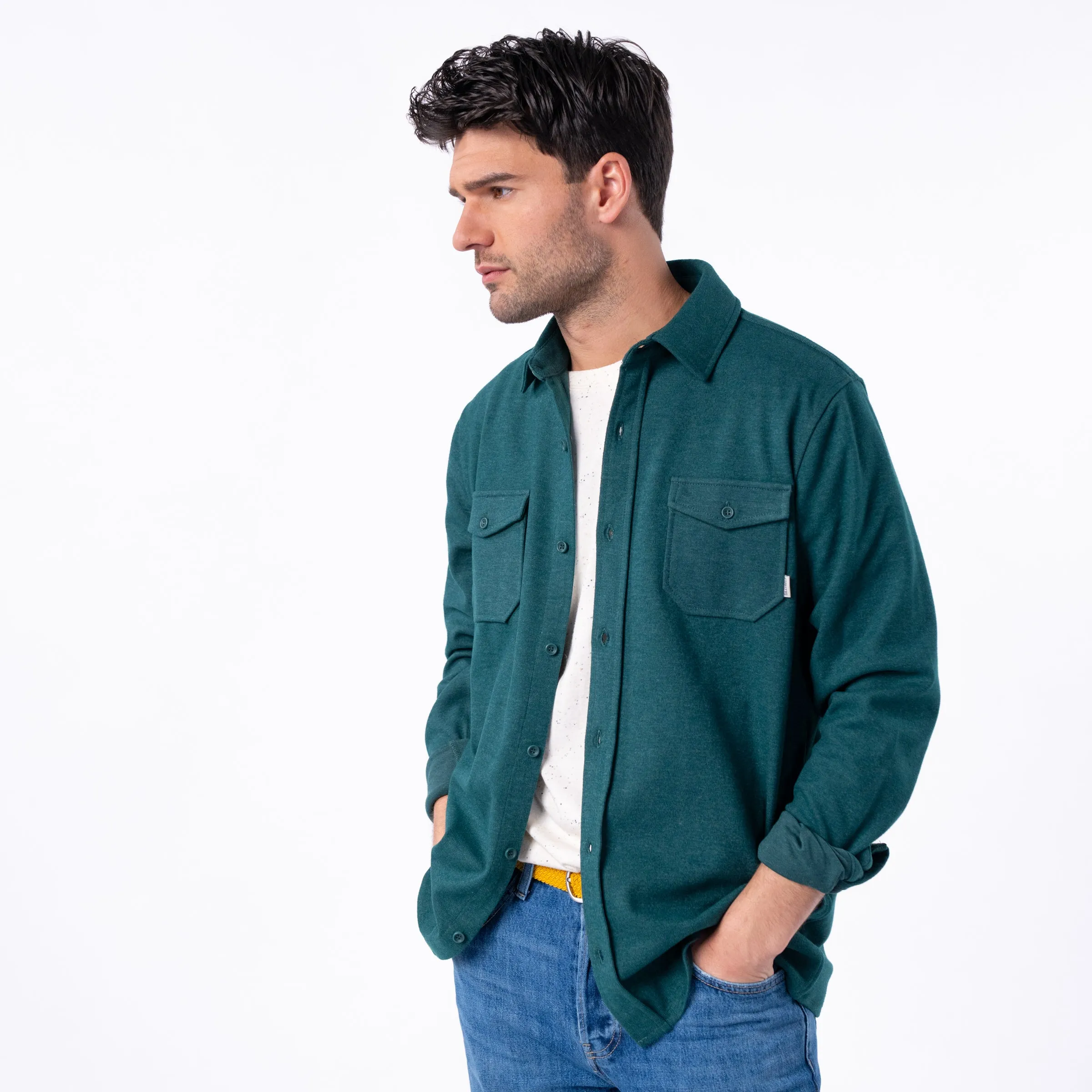 Surchemise en maille infroissable - Vert foncé sold by Billybelt product image thumbnail 4