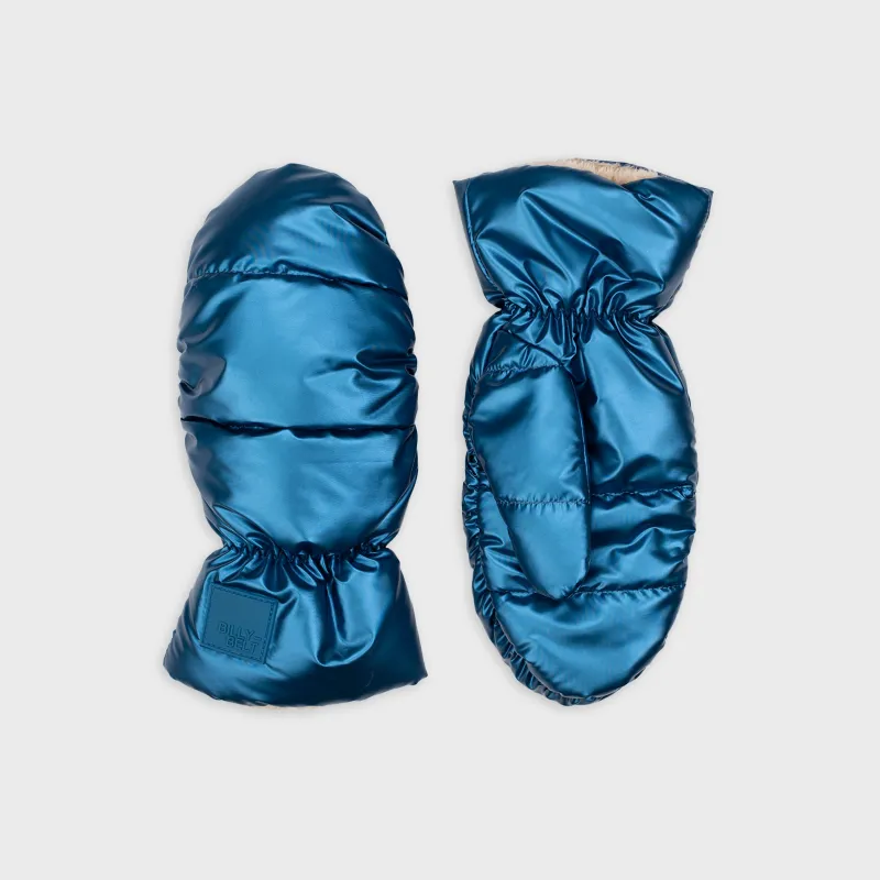 Moufles métalliques en polaire - Bleu métallisé sold by Billybelt