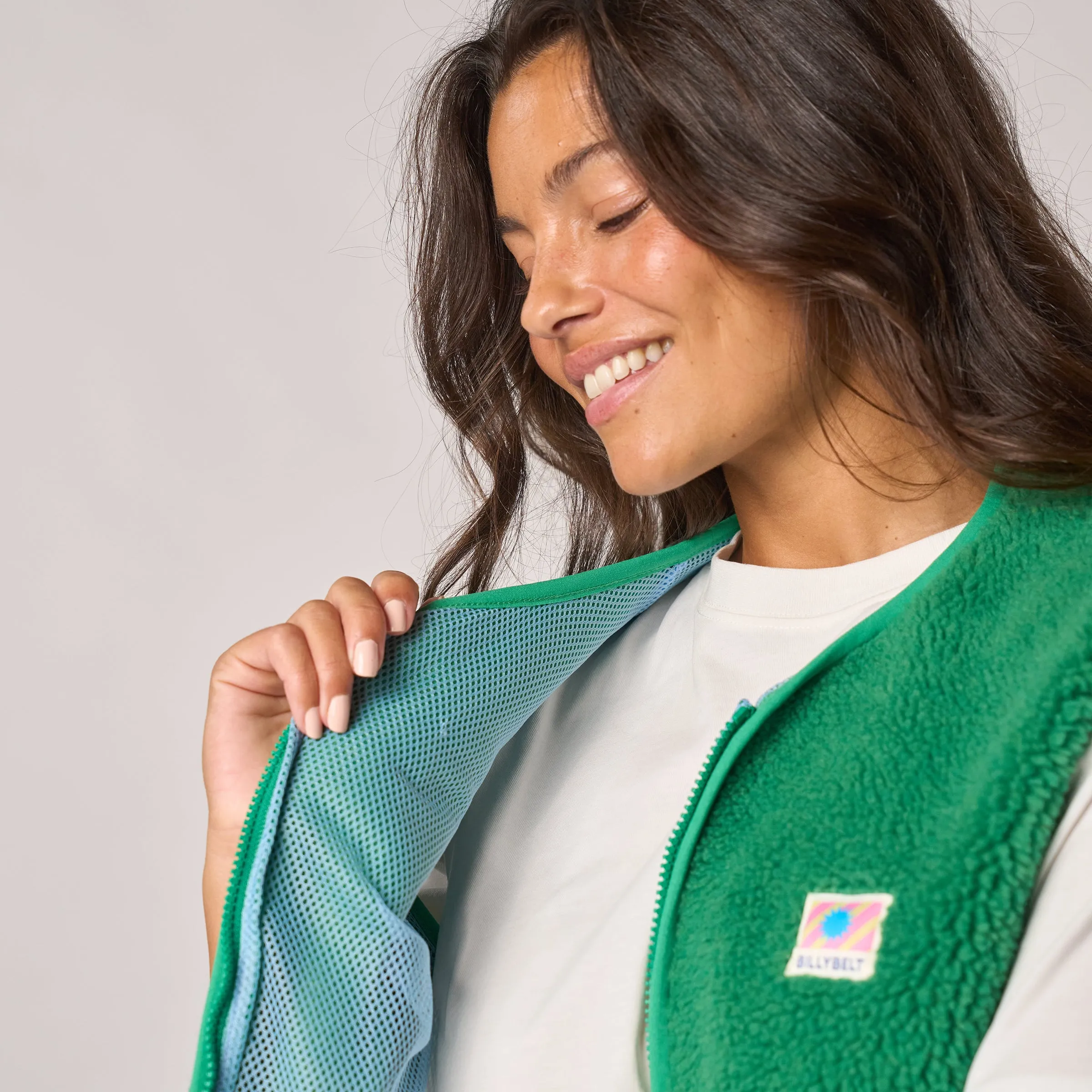 Veste en sherpa femme zippée sans manches - Vert sold by Billybelt product image thumbnail 5