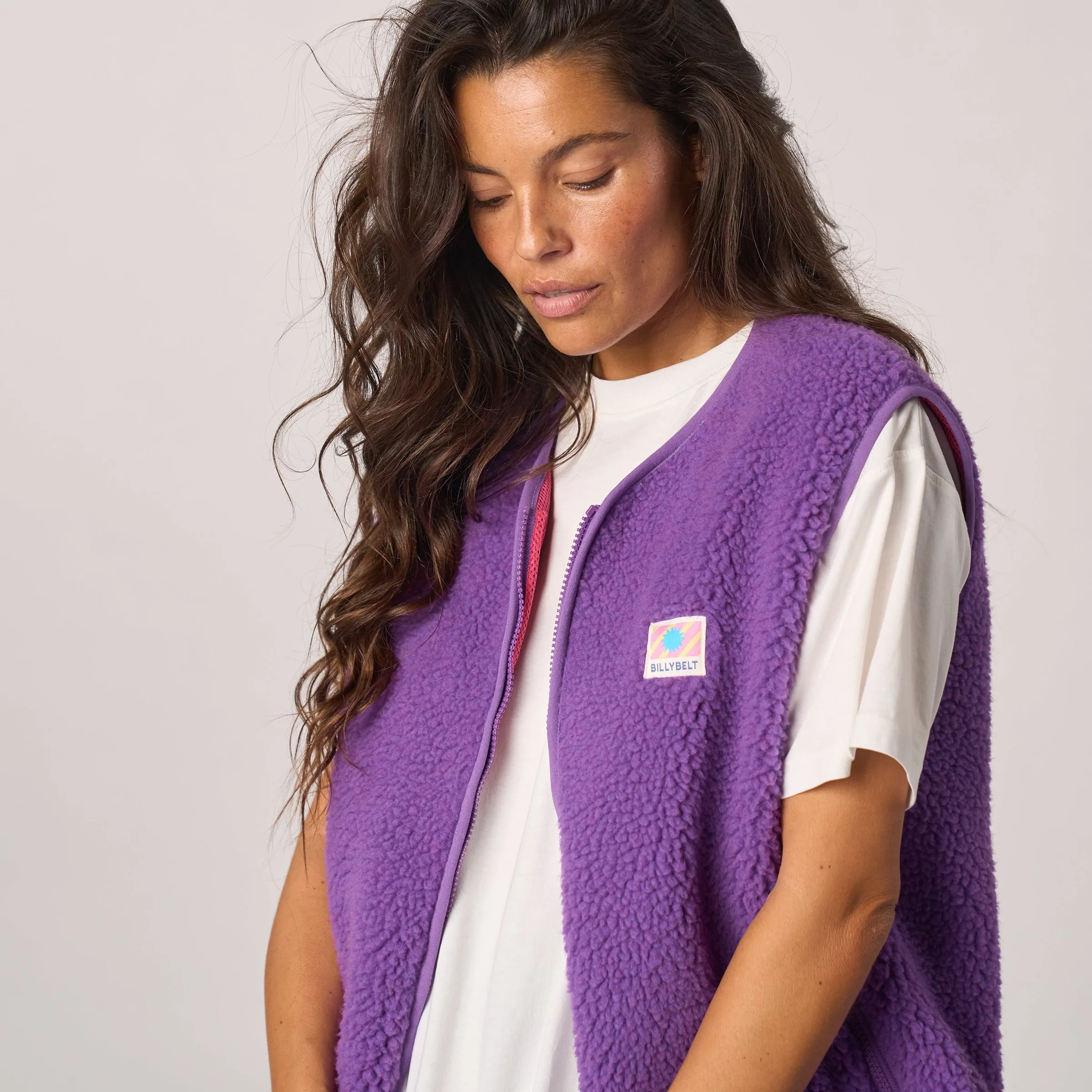 Veste en sherpa femme zippée sans manches - Violet sold by Billybelt product image thumbnail 3