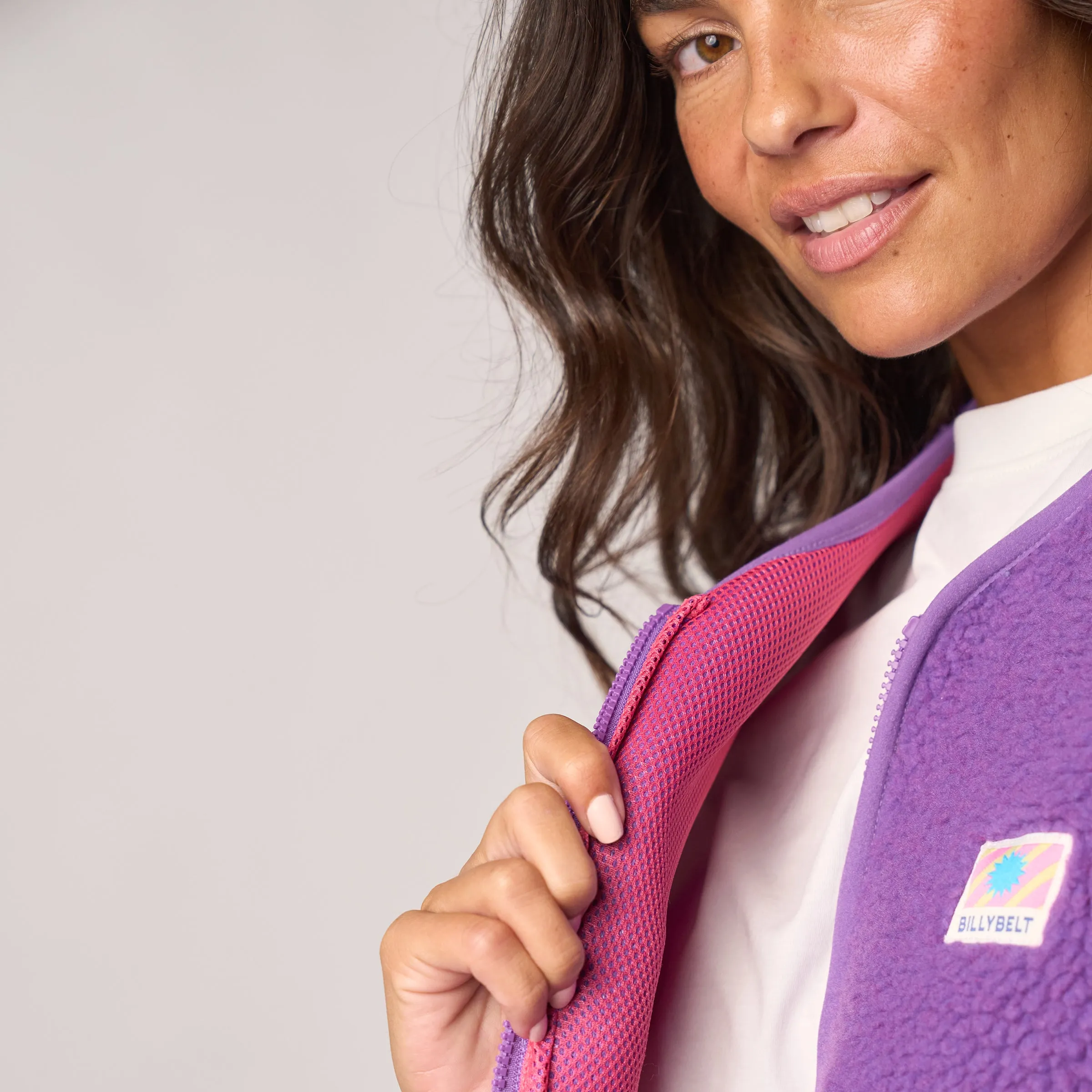 Veste en sherpa femme zippée sans manches - Violet sold by Billybelt product image thumbnail 4