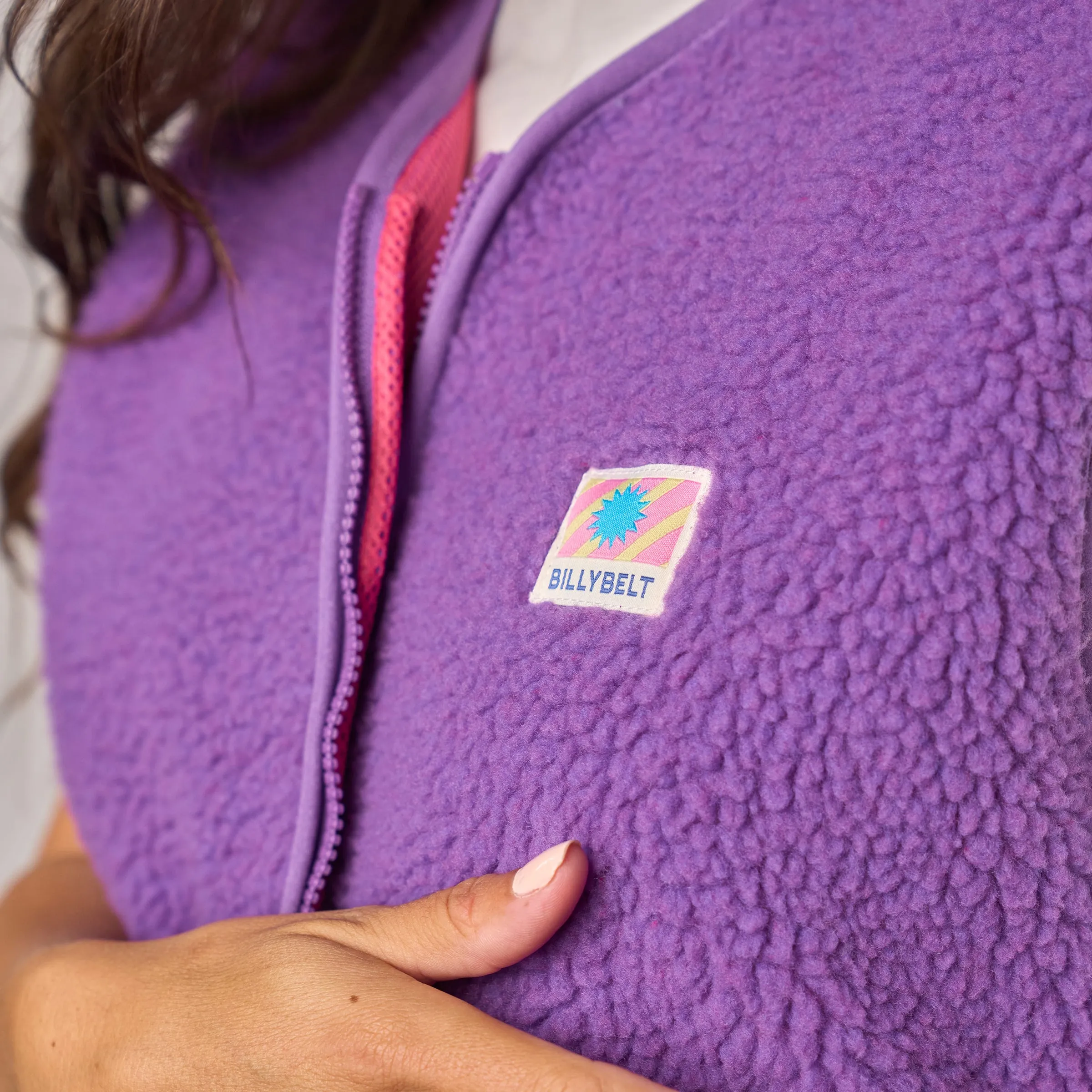 Veste en sherpa femme zippée sans manches - Violet sold by Billybelt product image thumbnail 5