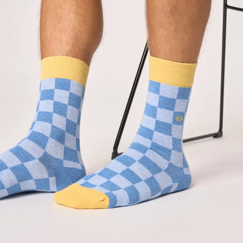 Chaussettes en coton peigné à carreaux - Riverside sold by Billybelt