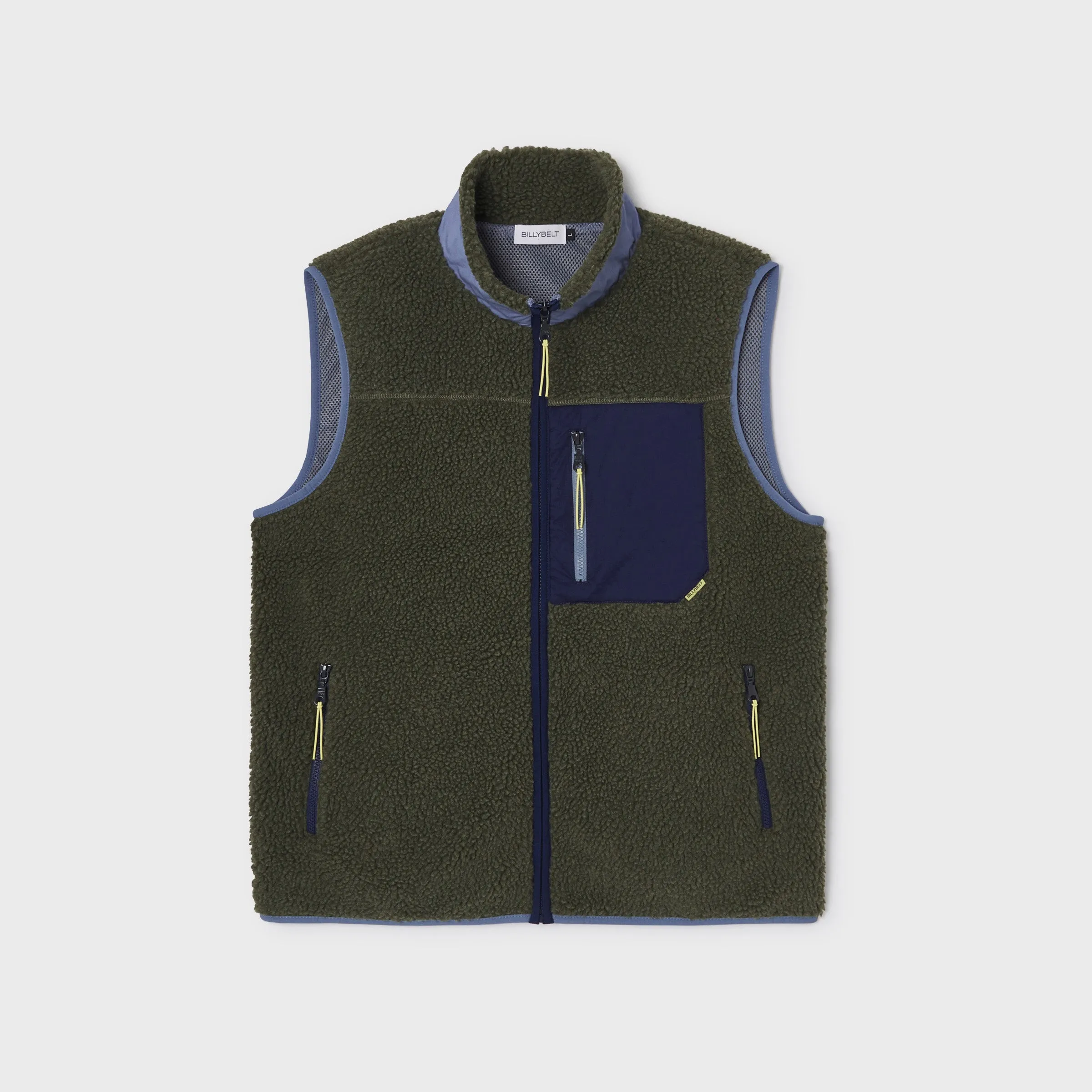 Veste sherpa mixte zippée sans manches - Kaki et marine sold by Billybelt product image thumbnail 2