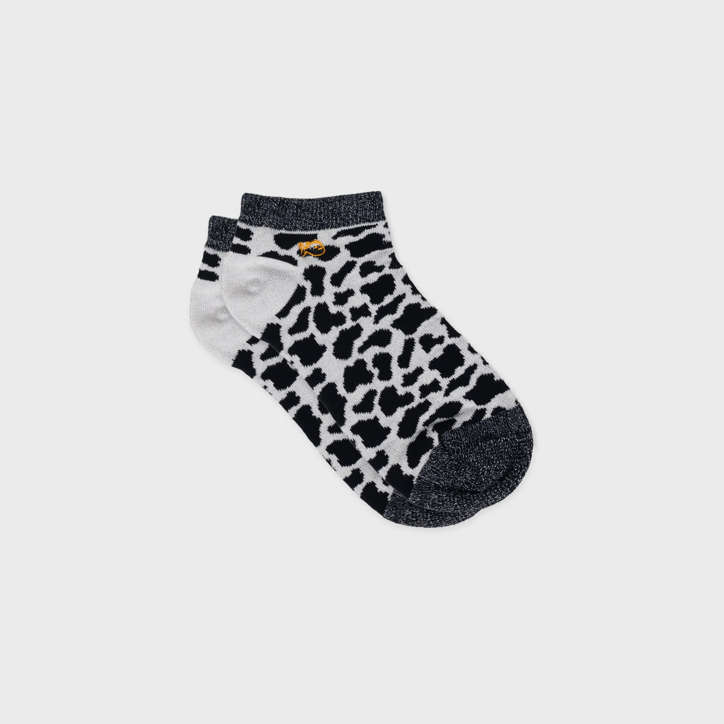 Socquettes pailletées en coton peigné vache - Noir sold by Billybelt