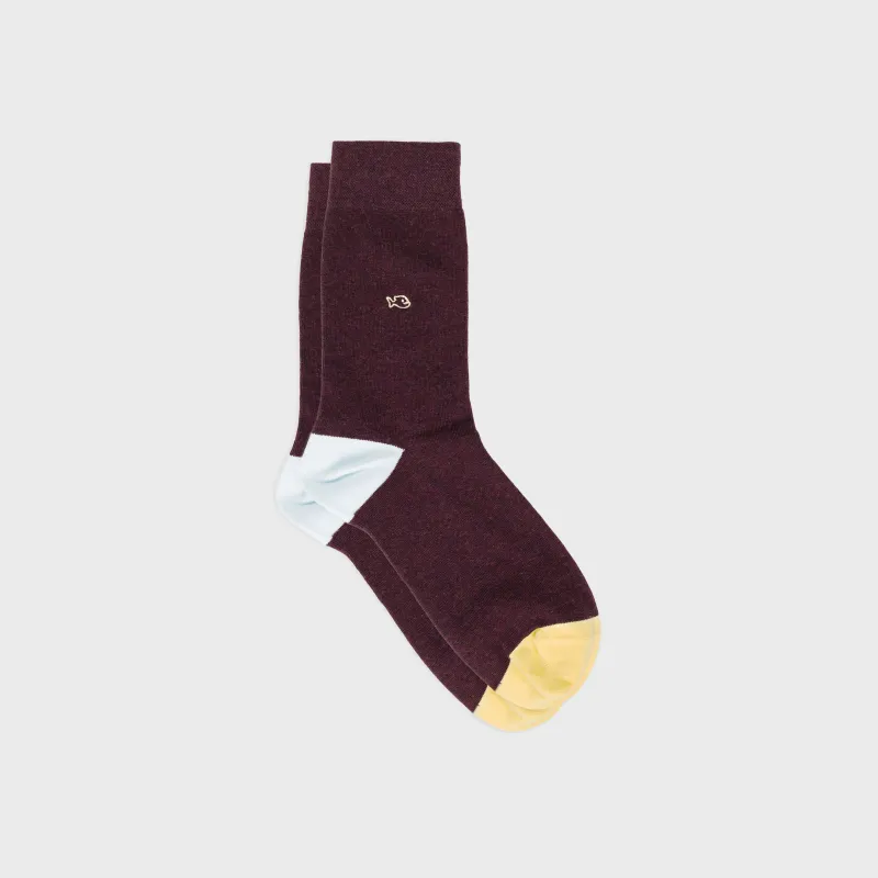 Chaussettes en coton peigné unies - Bordeaux chiné made by Billybelt