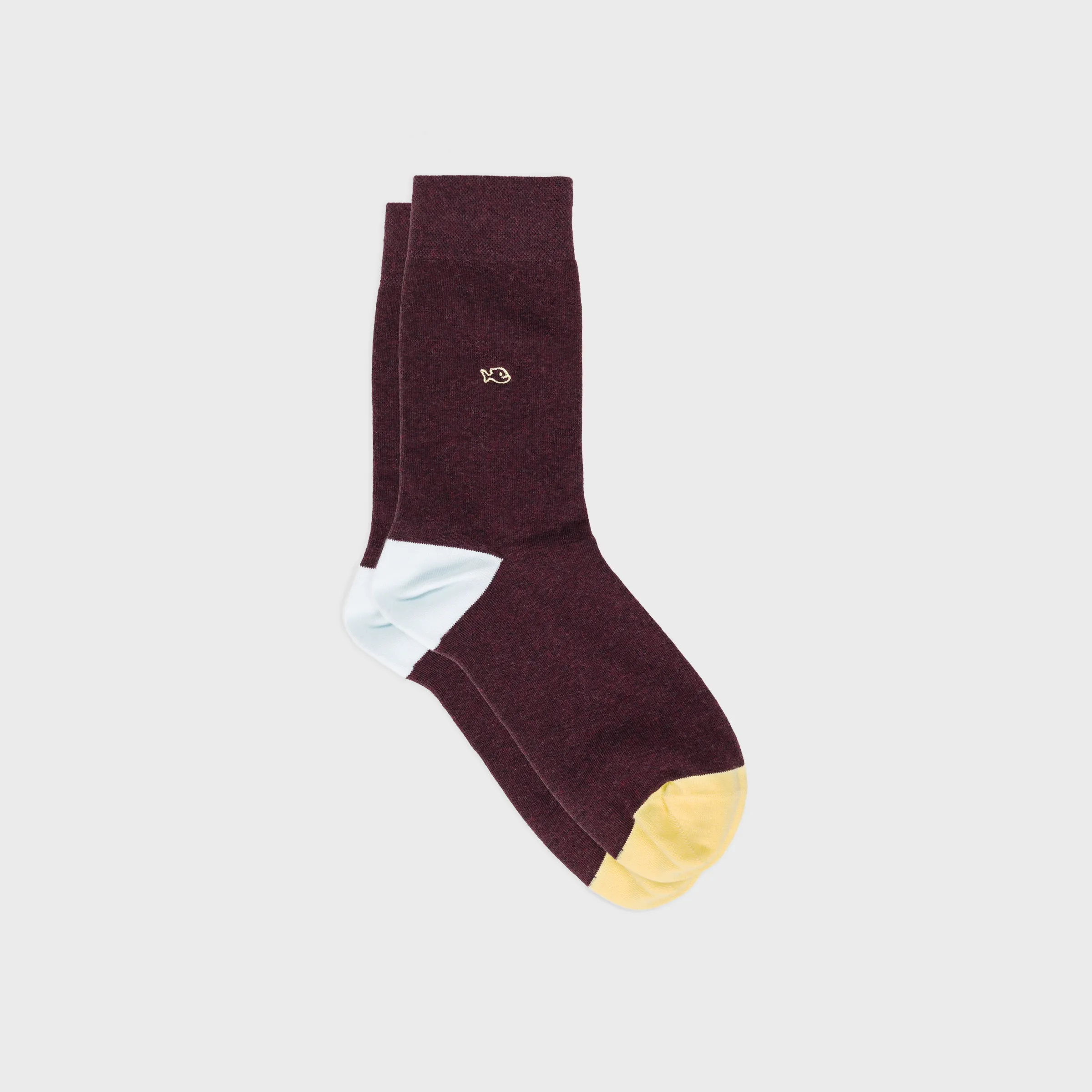 Chaussettes en coton peigné unies - Bordeaux chiné sold by Billybelt