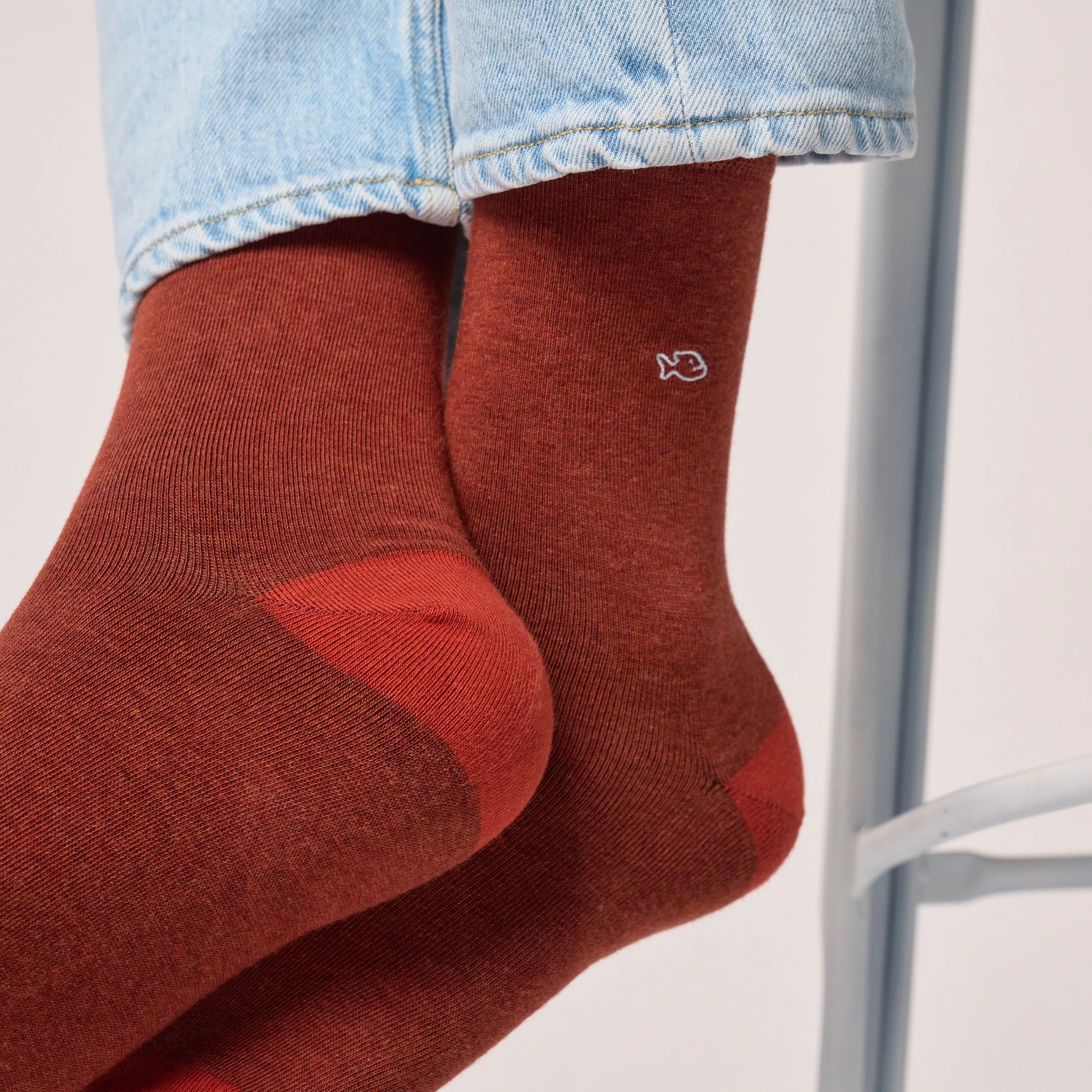 Chaussettes en coton peigné unies - Rouge chiné sold by Billybelt product image thumbnail 3