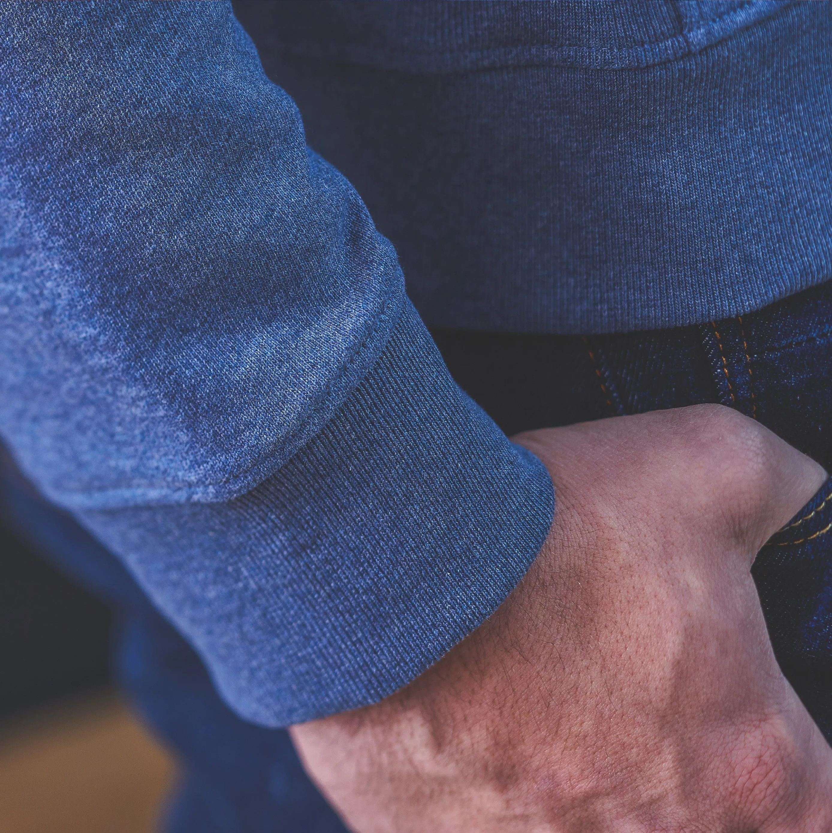 Sweatshirt 100% coton biologique Casual - Bleu chiné sold by Billybelt product image thumbnail 5