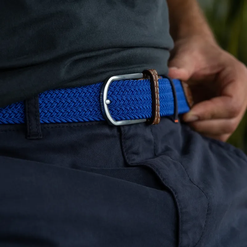Ceinture tressée élastique Bleu électrique sold by Billybelt