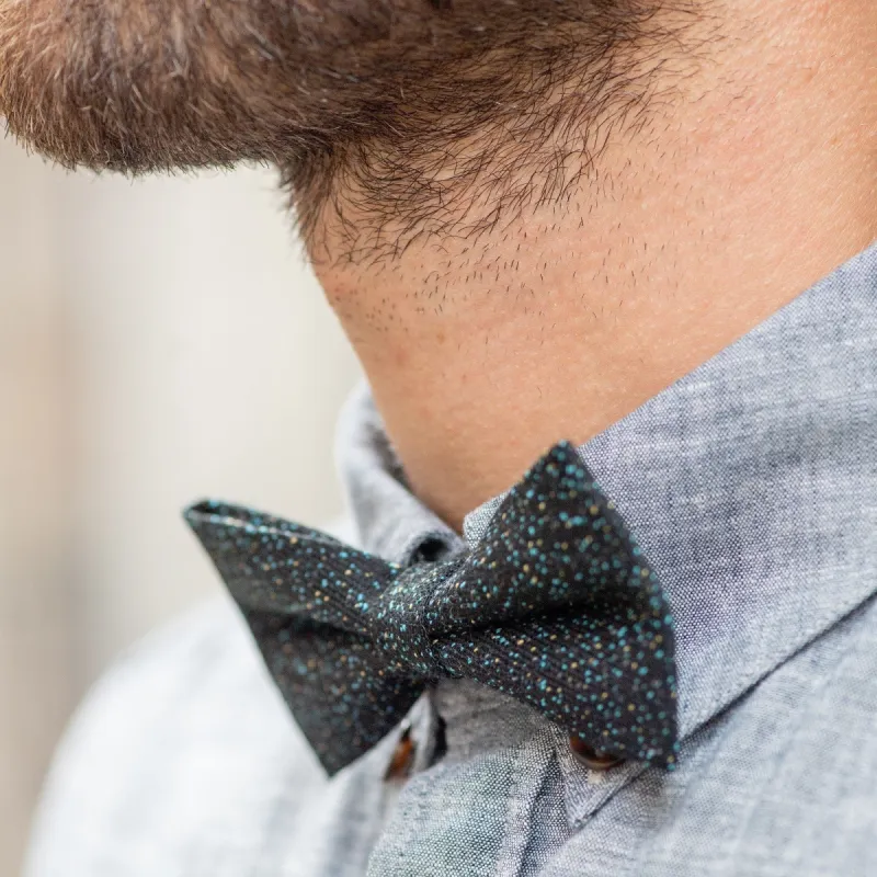 Nœud papillon laine Noir et bleu ciel sold by Billybelt