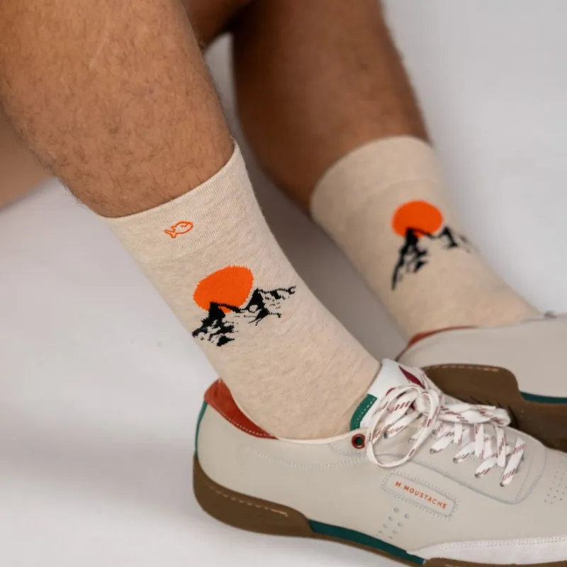 Chaussettes en coton peigné à motifs - Mont Blanc sold by Billybelt