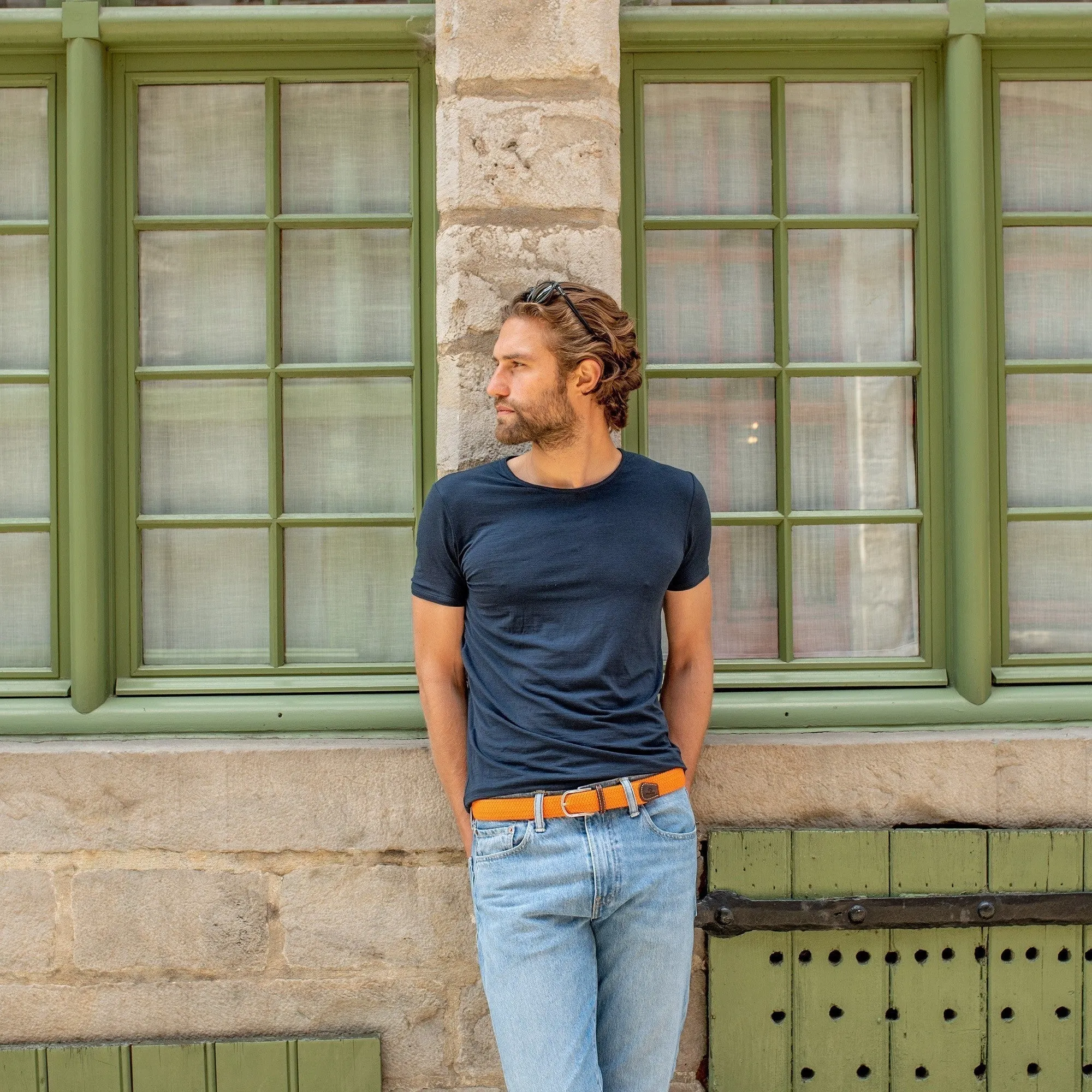 Ceinture tressée élastique Orange paprika sold by Billybelt product image thumbnail 3