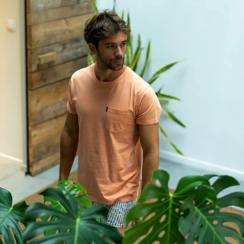 T-shirt en 100% coton biologique Garment dye - Orange sold by Billybelt