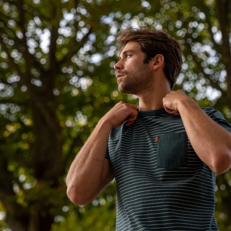 T-shirt en 100% coton bio heavy - Rayé vert et blanc sold by Billybelt