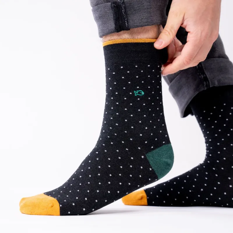 Chaussettes en coton peigné square - Poivre sold by Billybelt