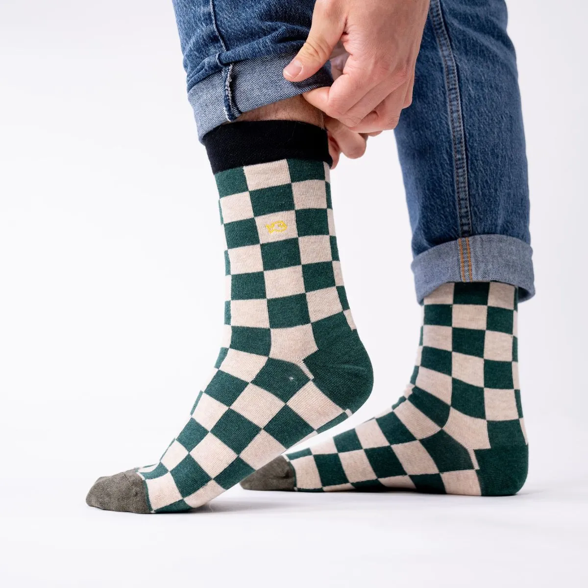 Chaussettes en coton peigné à carreaux - Tourist trophy sold by Billybelt