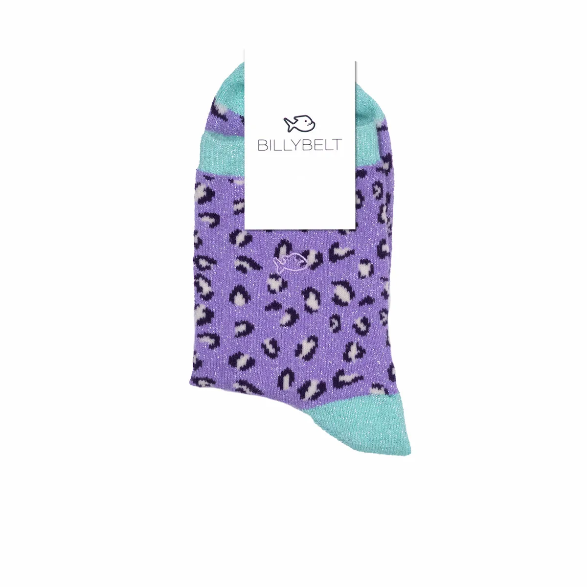 Chaussettes pailletées en coton peigné Léopard - Violet et vert d'eau sold by Billybelt product image thumbnail 2