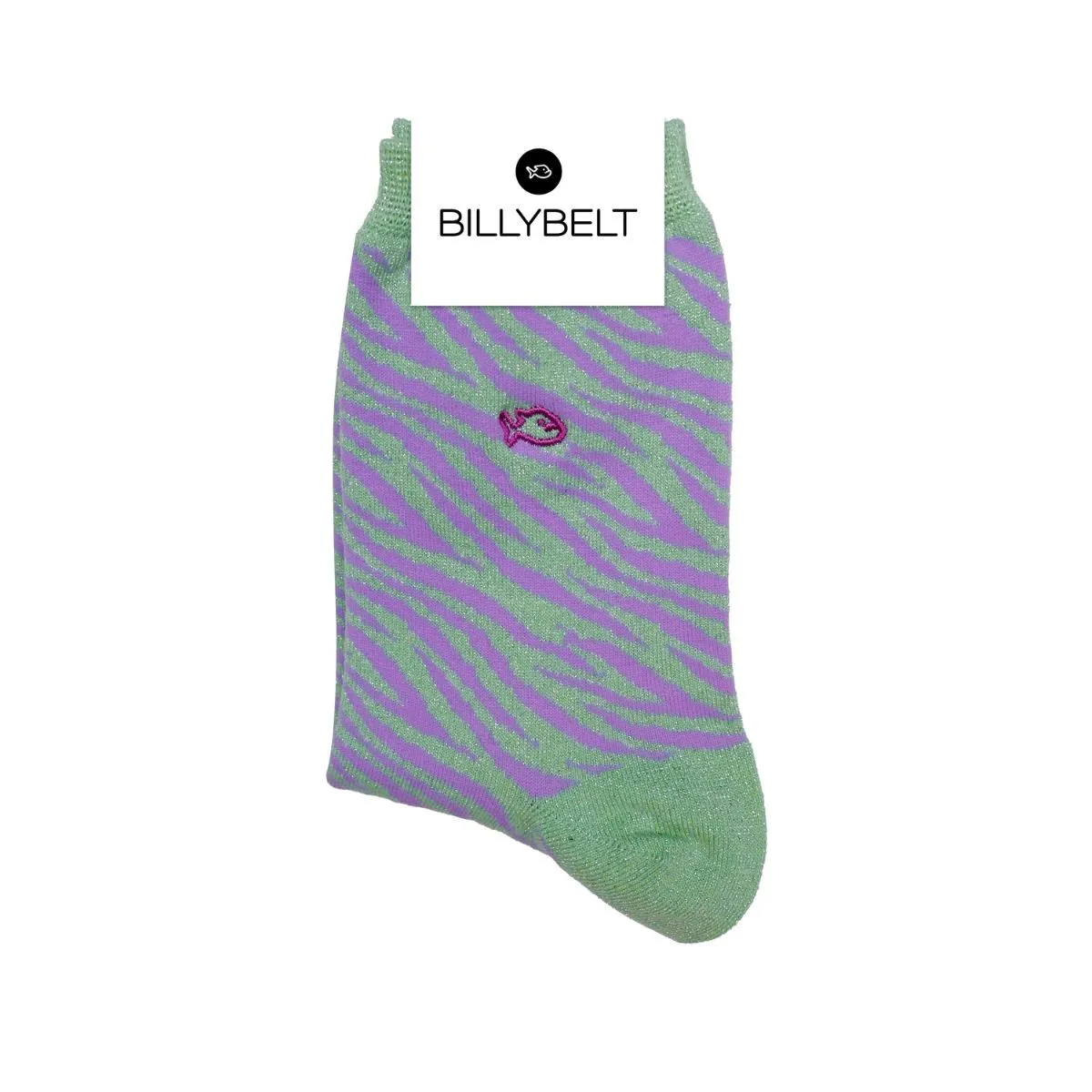 Chaussettes pailletées en coton peigné Zèbre - Vert clair sold by Billybelt product image thumbnail 2