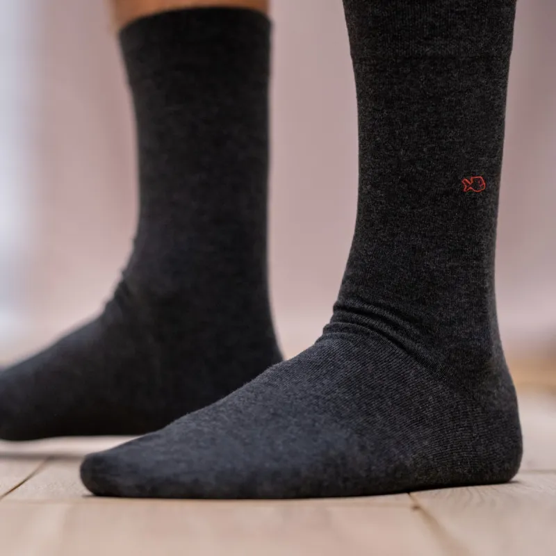 Chaussettes en coton peigné Unies - Gris souris sold by Billybelt