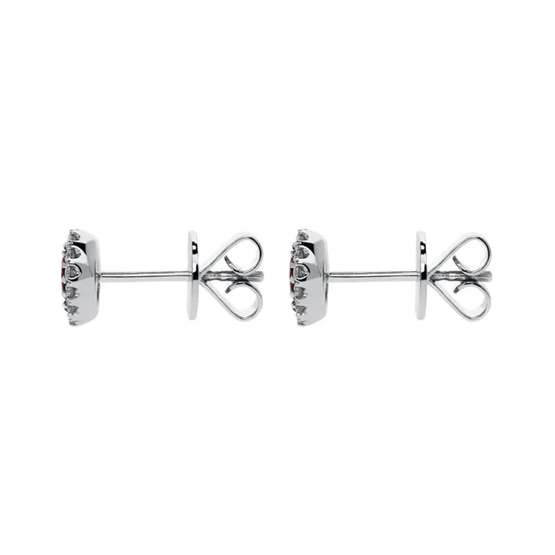 18ct White Gold 0.52ct Ruby Diamond Oval Stud Earrings sold by Jura Watches product image thumbnail 2