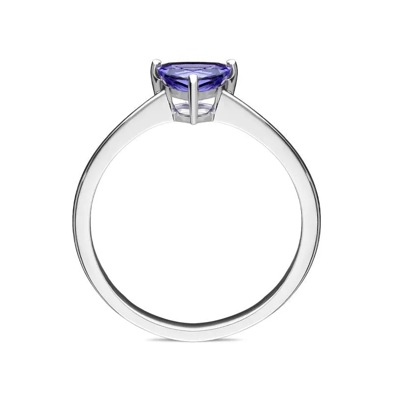 18ct White Gold 0.73ct Tanzanite Trillion Solitaire Ring sold by Jura Watches product image thumbnail 2