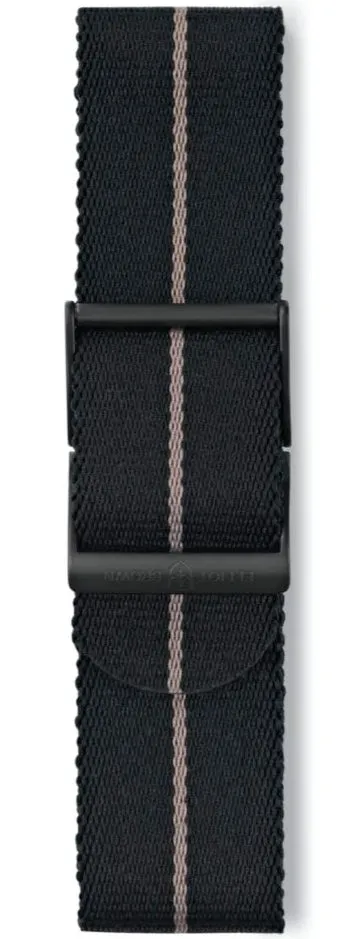 Elliot Brown Strap Webbing 22mm Black Desert Brown Stripe sold by Jura Watches