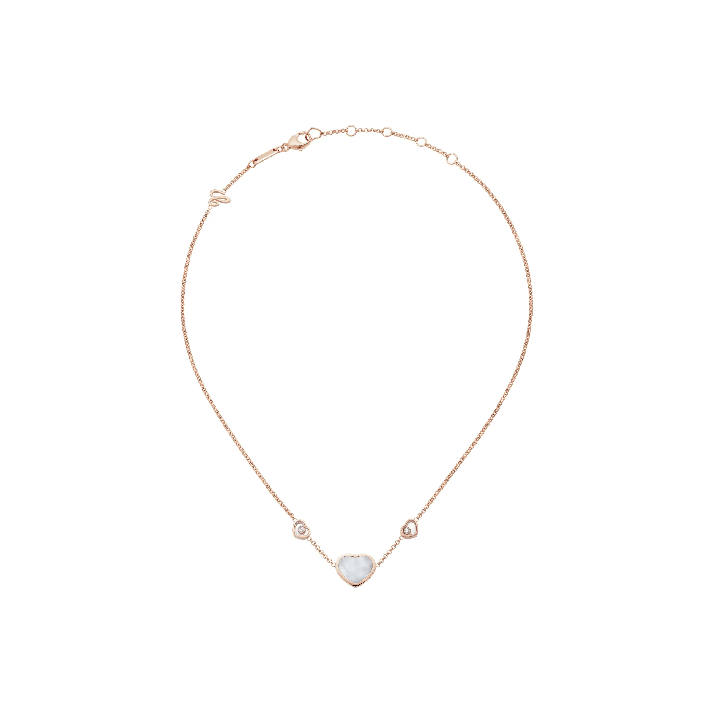 Chopard Happy Hearts 18ct Rose Gold Mother Of Pearl Necklace sold by Jura Watches product image thumbnail 3