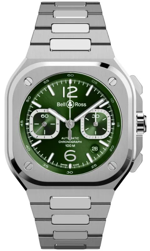 Bell & Ross BR 05 Chrono Green Bracelet Watch made by Jura Watches