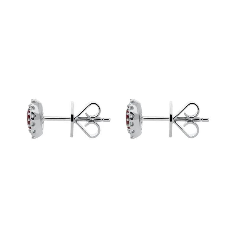 18ct White Gold 0.60ct Ruby Diamond Oval Stud Earrings D sold by Jura Watches product image thumbnail 2