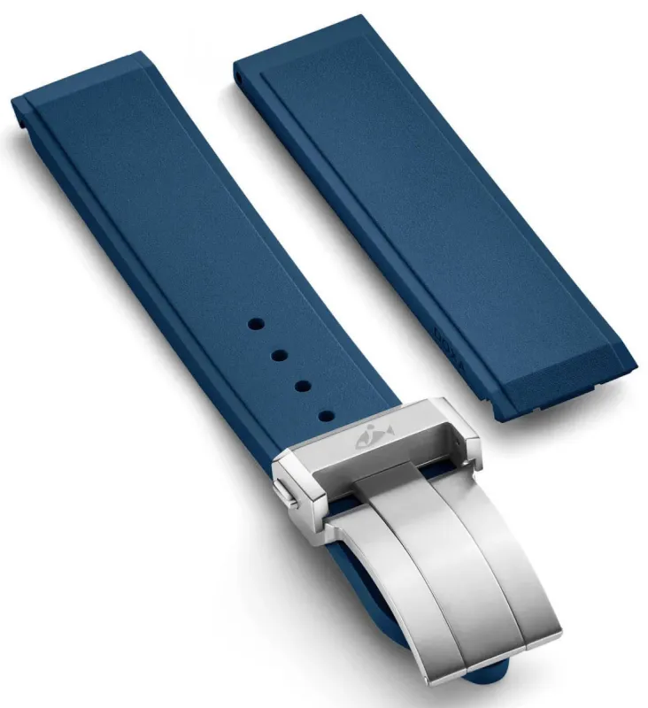 Doxa Strap SUB 600T Rubber Navy Blue With Folding Clasp sold by Jura Watches