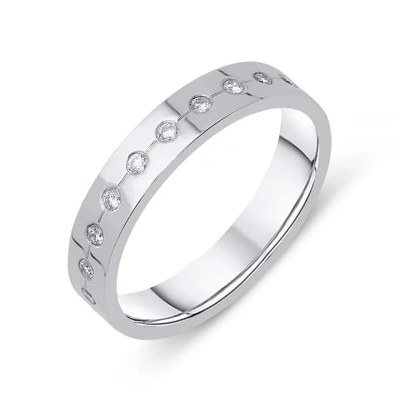 Platinum 0.17ct Diamond Brilliant Cut Wedding Ring D sold by Jura Watches