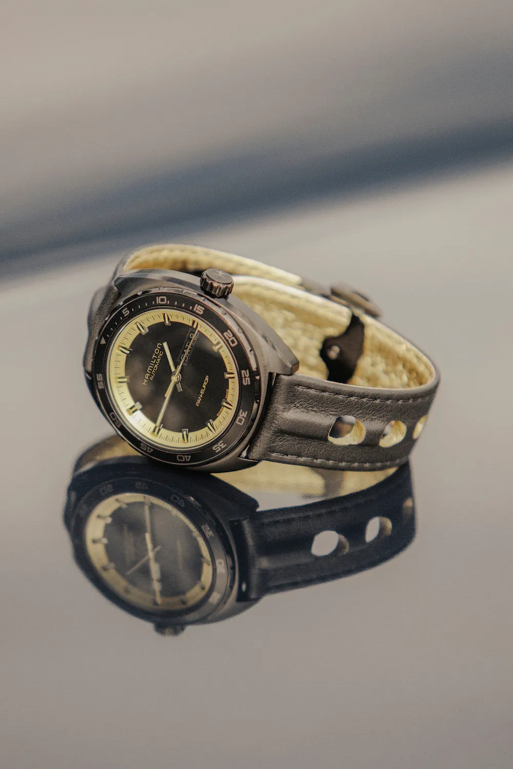 Hamilton Watch American Classic Pan Europ Day Date Black & Gold sold by Jura Watches product image thumbnail 4