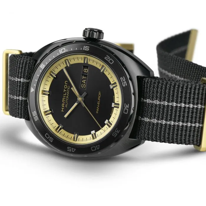 Hamilton Watch American Classic Pan Europ Day Date Black & Gold sold by Jura Watches product image thumbnail 5